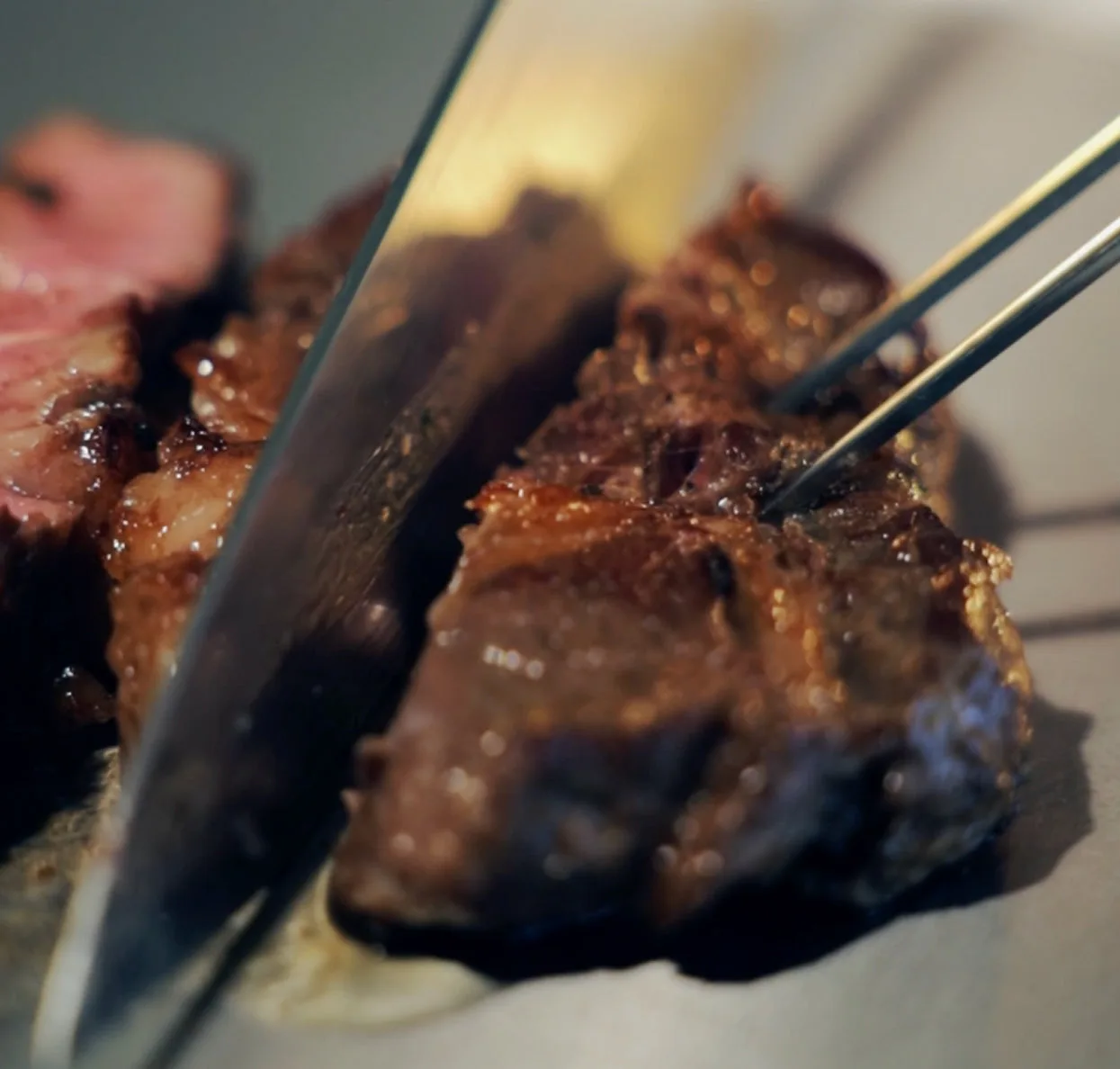 meat on titanium board 